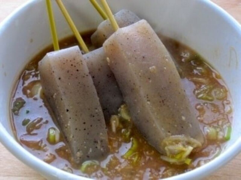 コンニャクで作る、葱生姜味噌おでんのレシピ