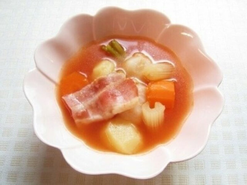 トマトベーコンのあったかポトフレシピ……栄養素をスープごと頂く！
