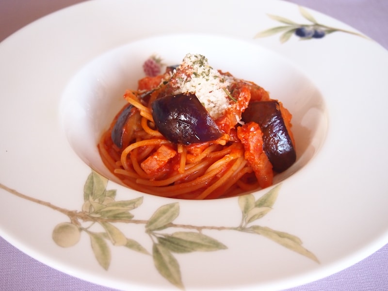 トマトとナスの和風味パスタの簡単レシピ