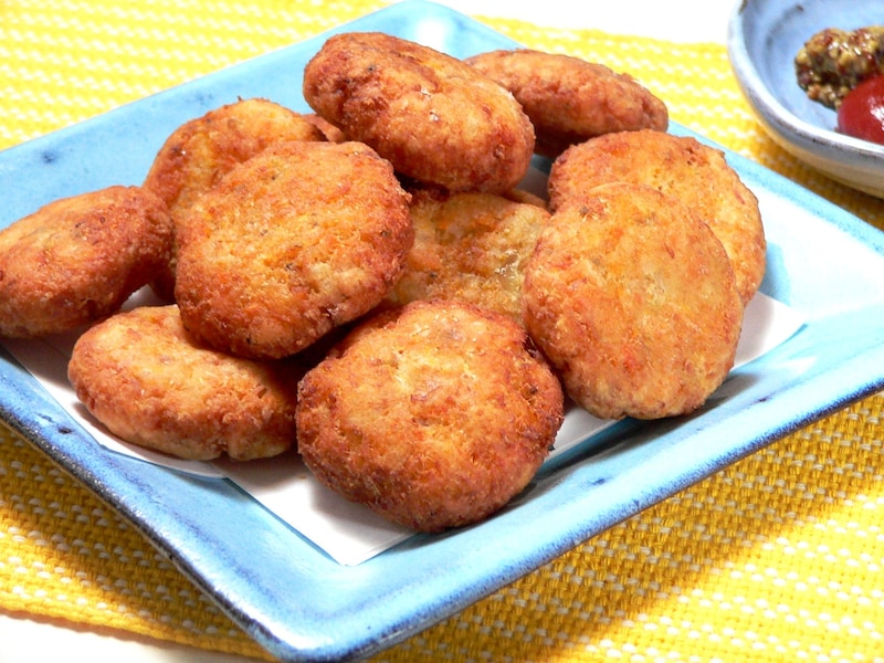 チキンナゲット風味の揚げ物レシピ……おからとにんじんで作る！