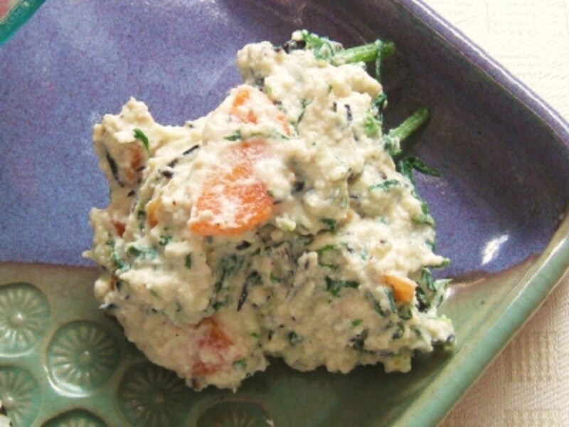 春菊とひじきの白和えレシピ……副菜におすすめ！