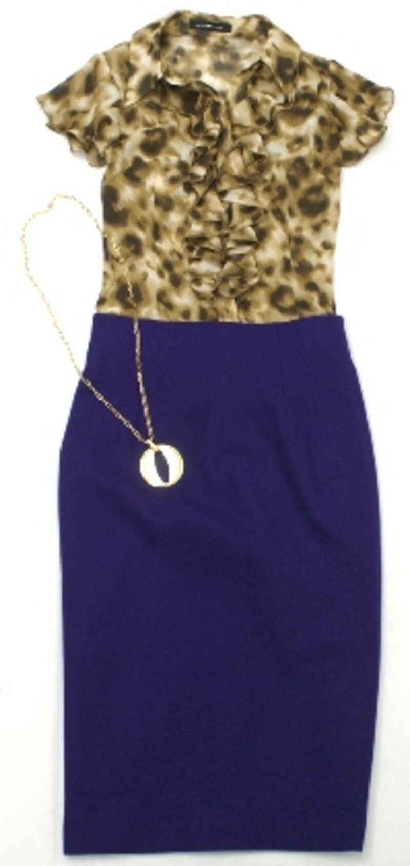 INTER PLANET(インタープラネット)レオパード柄ブラウス×タイトスカート