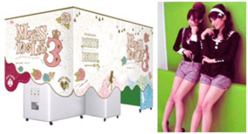 「Miss DoLL3クラシック」本体と完成したシールプリントのイメージ