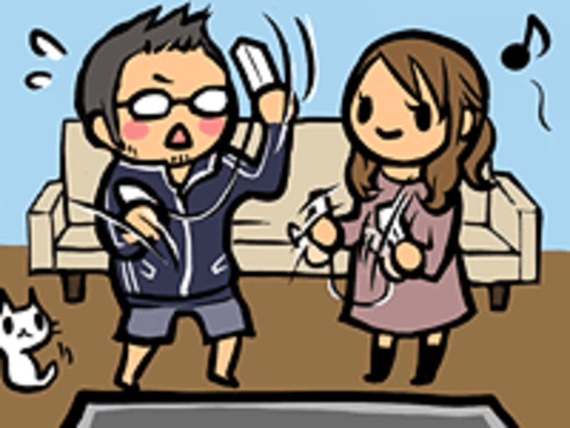 WiiMusicで遊ぶ2人の図