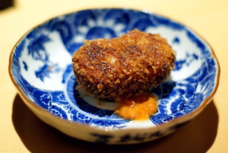 玉葱コロッケ 西瓜のソース。