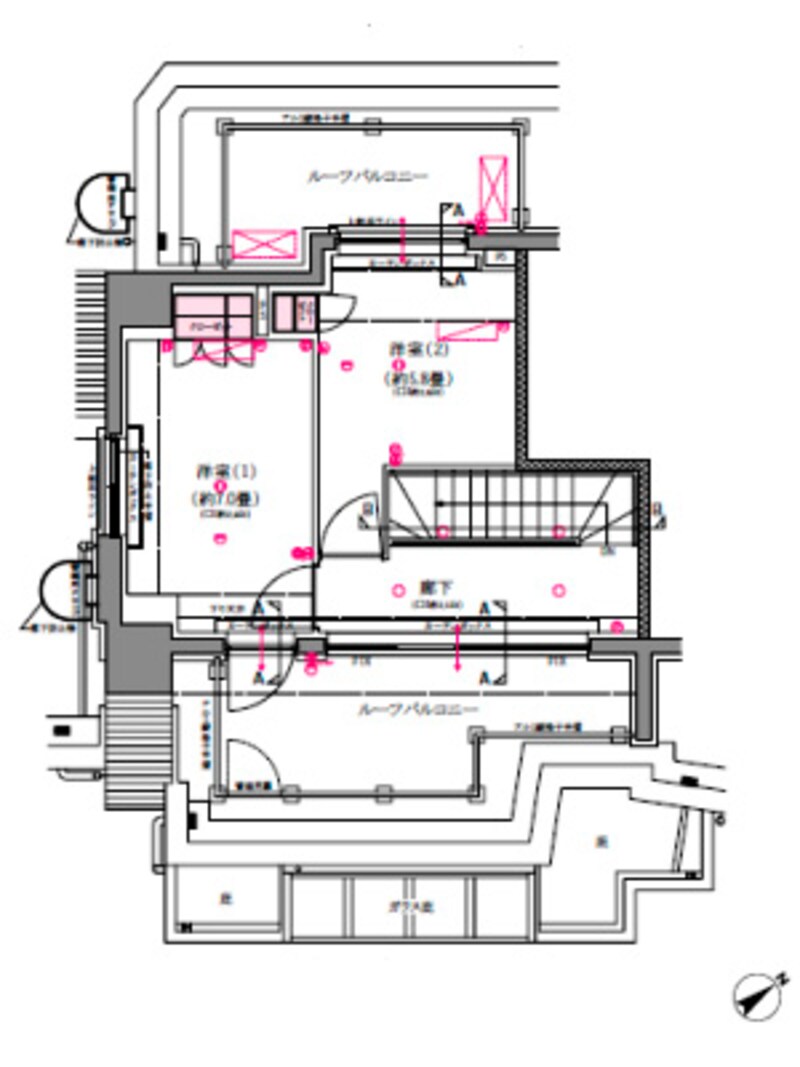 80-Cタイプ(メゾネット3LDK)間取図・9階部分(上階)