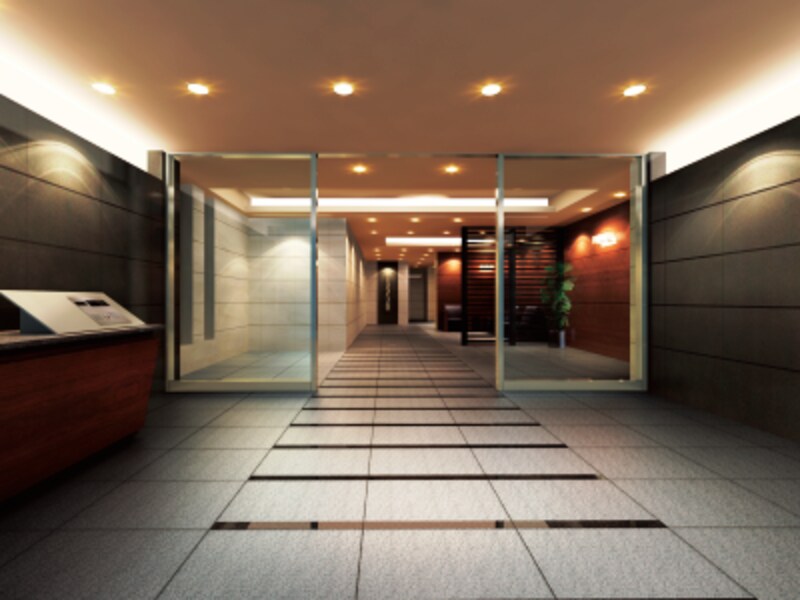 エントランスホール完成予想CG(※計画図を基に描きおこしたもので、実際とは異なります。)