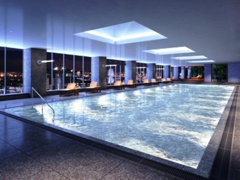 プール完成予想CG。25m×7m、4コースの本格的なプール。