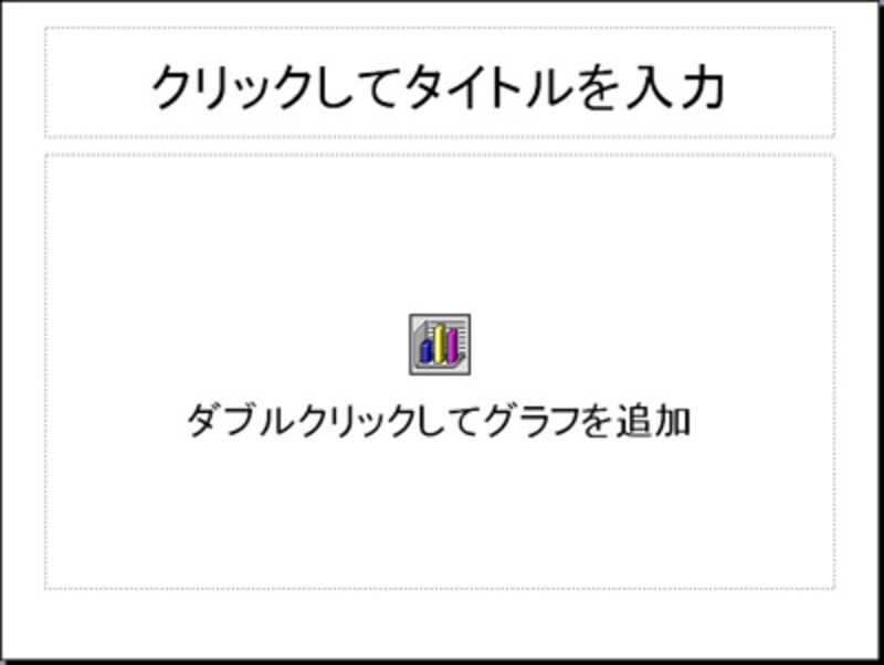グラフ専用のレイアウトを使えば、ダブルクリックして表示される専用のシートにデータを入力するだけで、グラフを作成できる