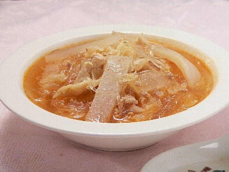 白菜と大根の中華スープ煮の完成