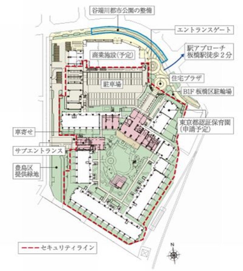 プラウドシティ池袋本町敷地配置図