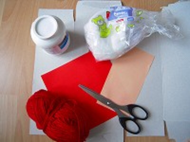 空き箱サンタ材料