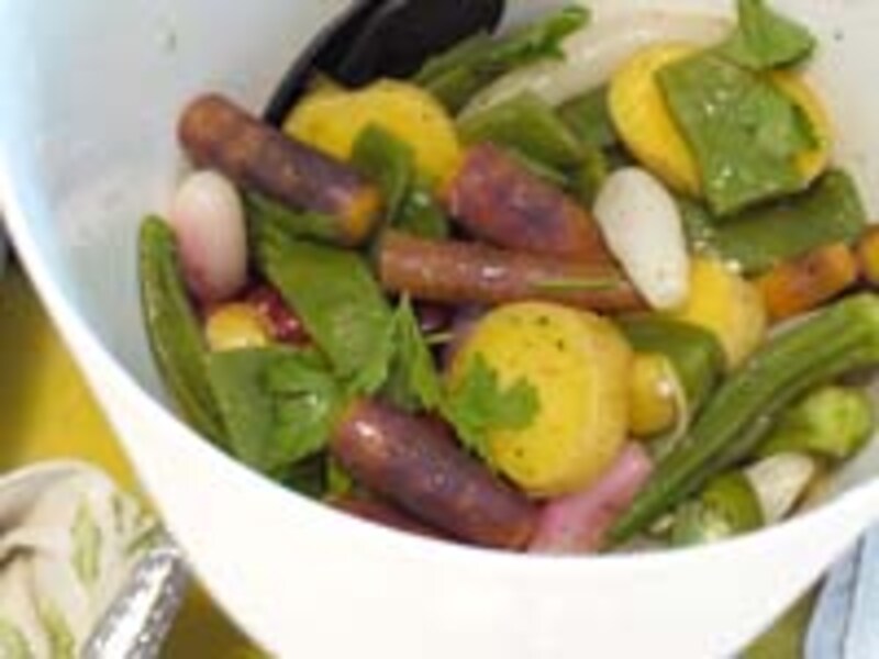 蒸し野菜のサラダで野菜たっぷり!