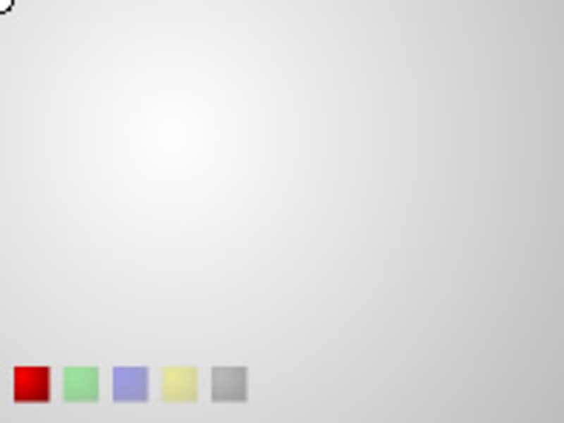 パレットに5色の色が並ぶ