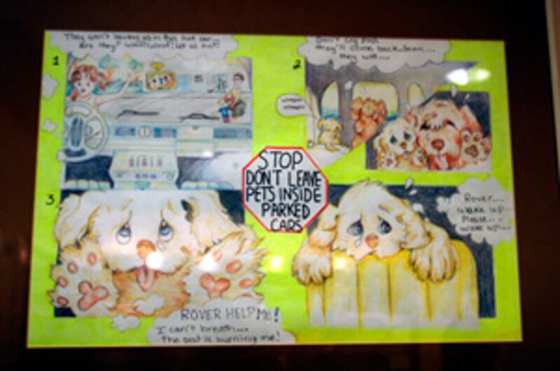 子供達が描いたポスターが至る所に…