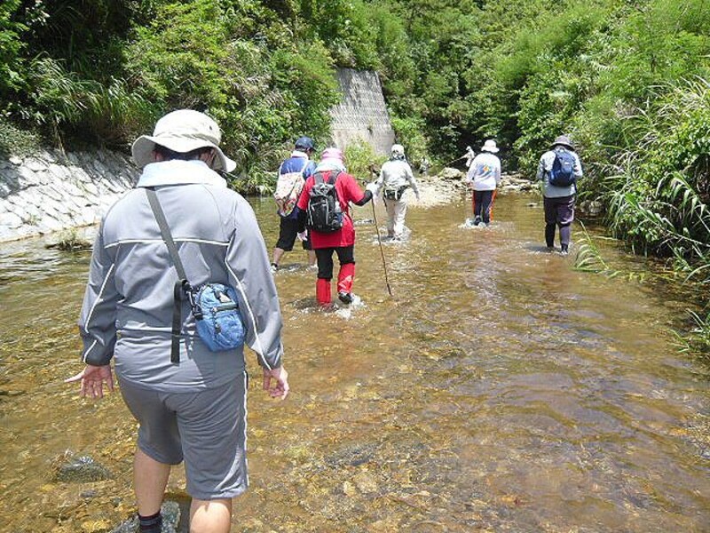 沖縄で沢歩きを楽しむ