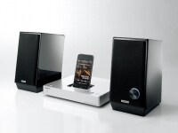 iPodドック対応スピーカーを使えば、よりiPod、iPhoneを楽しめる(写真はオンキヨー「ND-S1DP」)