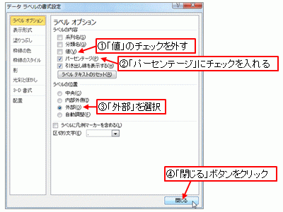 データラベルの設定を変更
