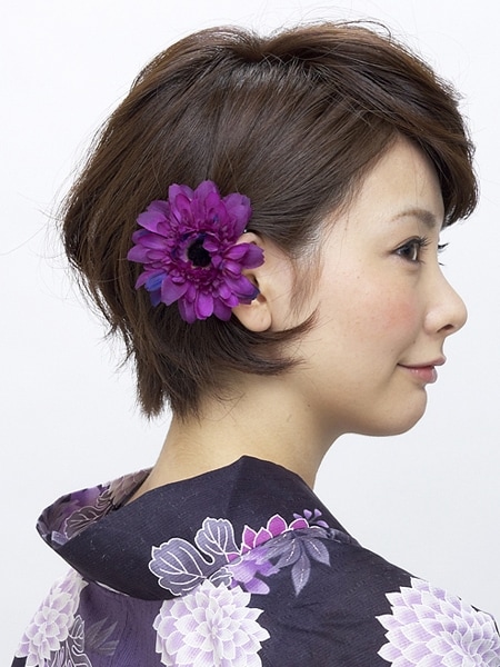 画像 6/13 ：ショート浴衣・華やかエレガント・ヘアアレンジ ...
