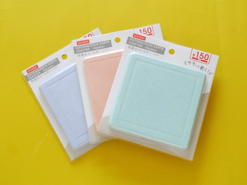 バスマットの次に！100均ダイソーの珪藻土コースターが秀逸