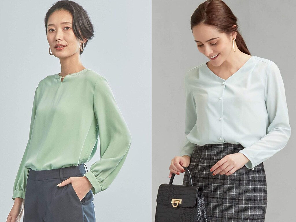 スーツインナーは「ライムグリーン」のブラウスがイチオシ！【2020年春夏】