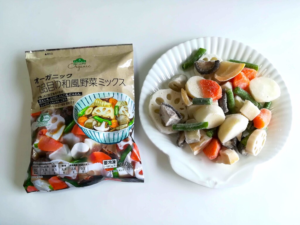 冷凍庫に常備！トップバリュの冷凍「オーガニック 7品目の和風野菜ミックス」