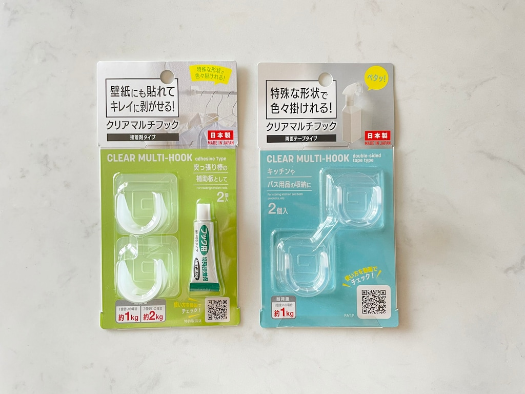 アイディア次第で何通りも使える？ダイソーの便利すぎる「クリアマルチフック」活用術