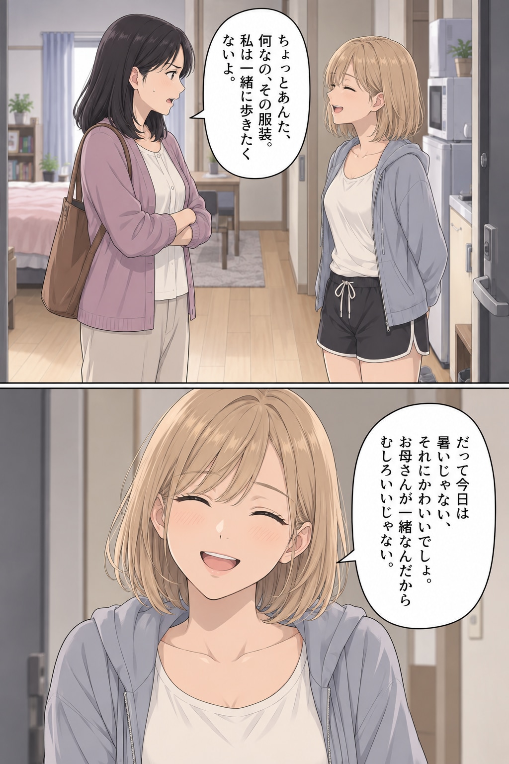 【漫画】「うわ……」合鍵で19歳娘のアパートにこっそり入った母。目撃した「衝撃の姿」とは【前編】
