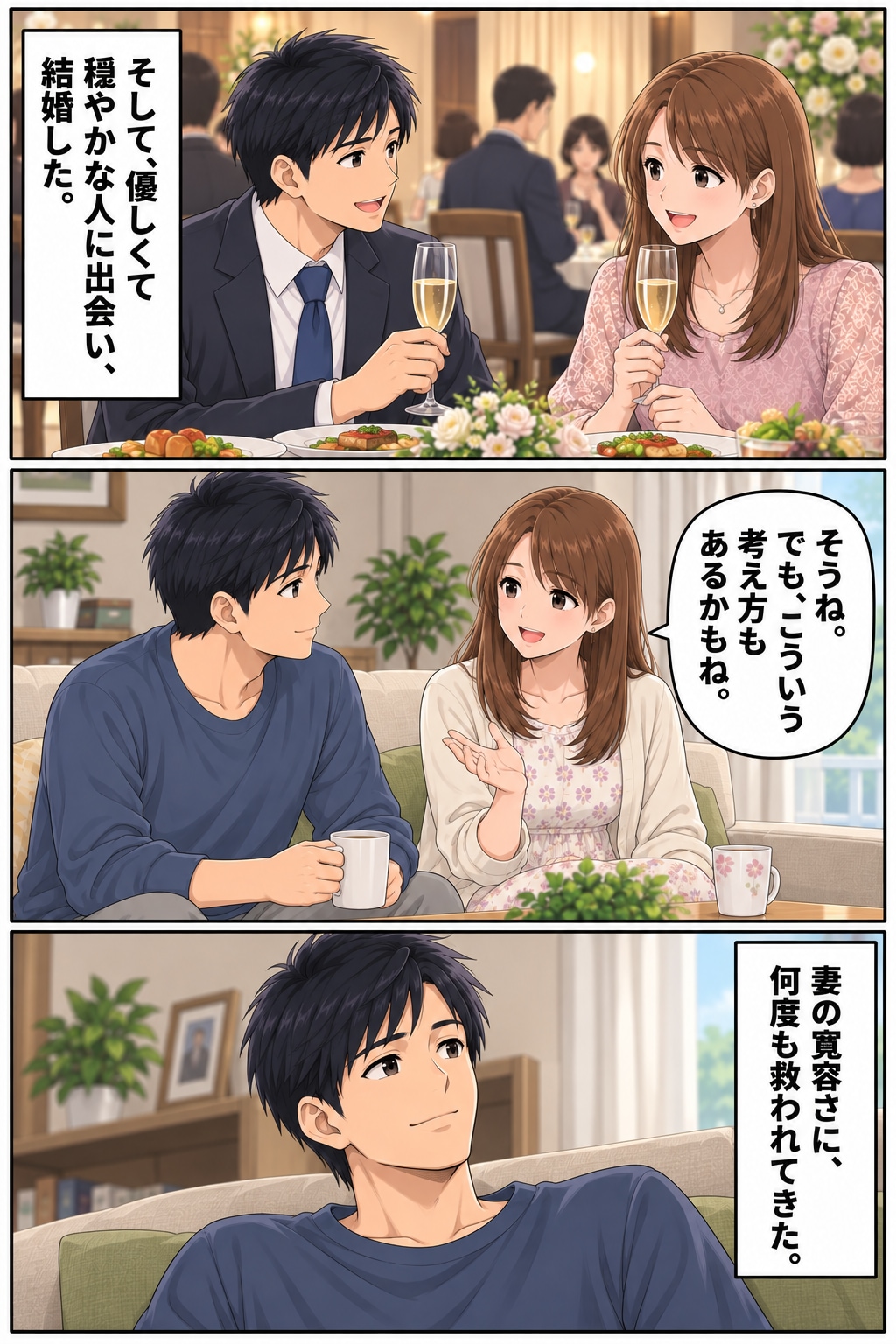 【マンガ】「理想の妻」の条件とは？穏やかで優しく反論しない女性と結婚した男性、円満の条件に気づく【前編】