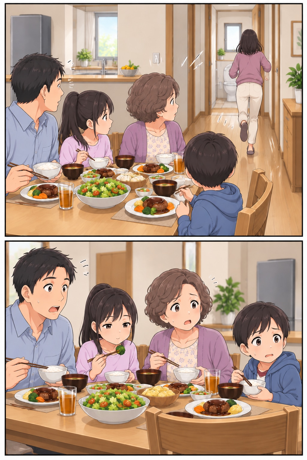 【マンガ】義母の手作りハンバーグに異物が!?「ウッとなってトイレに駆け込んだ」私を見て、息子まで…【前編】