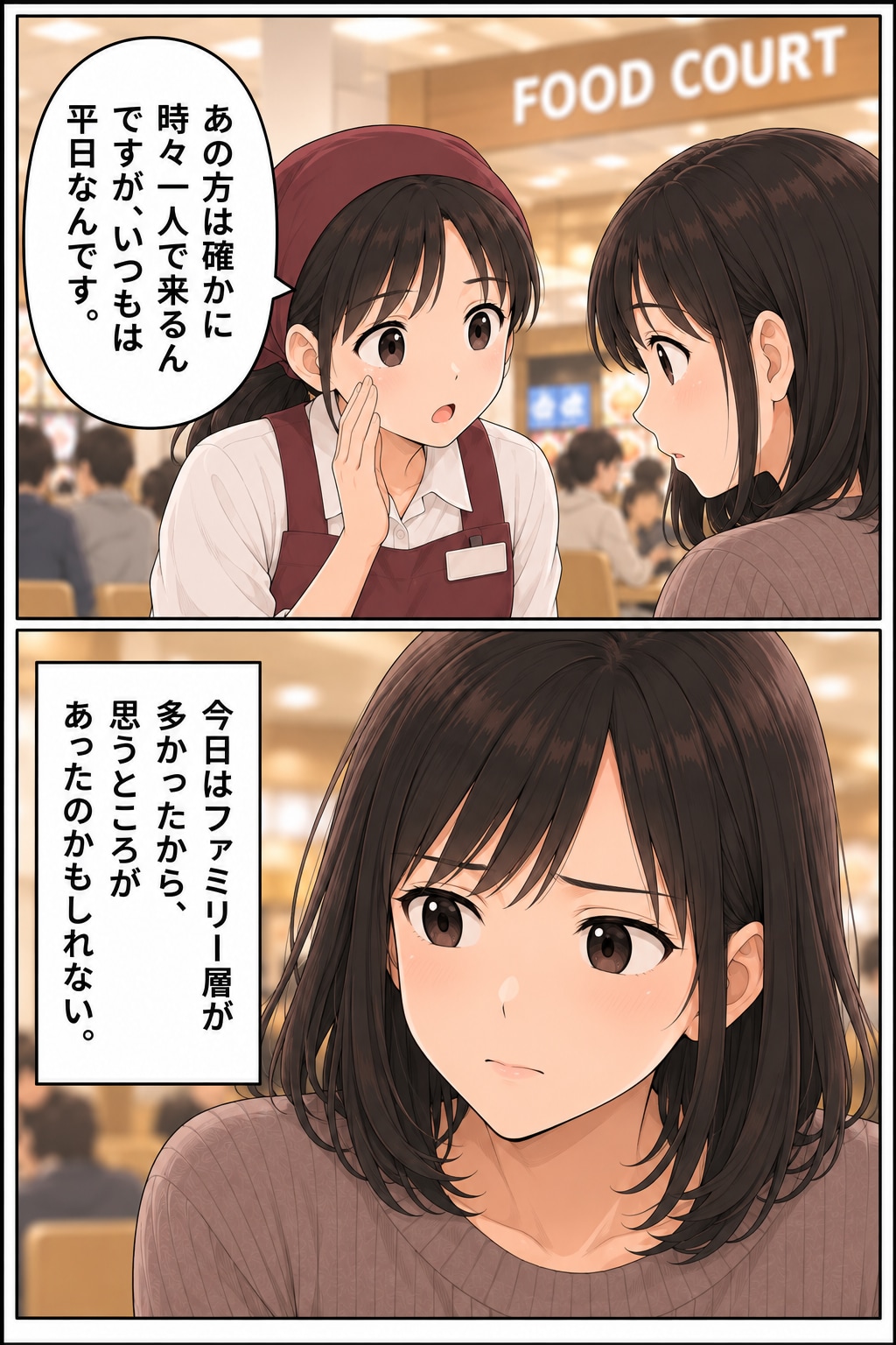 【漫画】「オレの予約席だからどけ」フードコートで主張する高齢男性にザワッ。夫の「見事な対応」とは【後編】