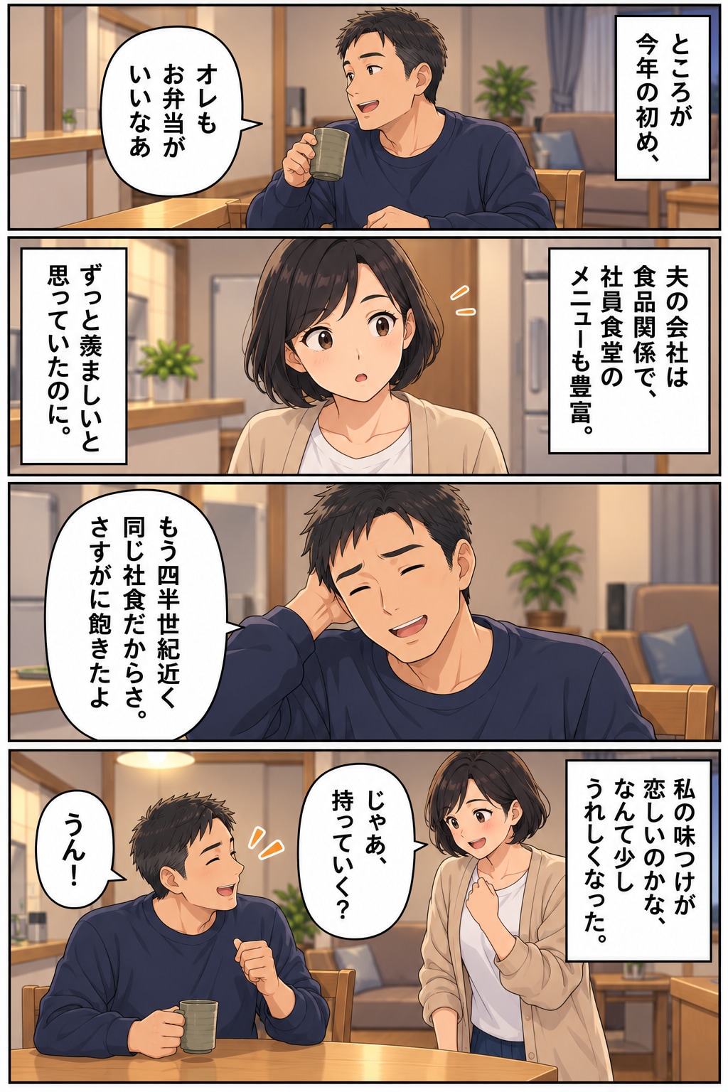 【漫画】妻の手作り弁当が暴いた夫の悪事!?異変を察知した妻が弁当に仕込んだイタズラで意外な展開が…【前編】
