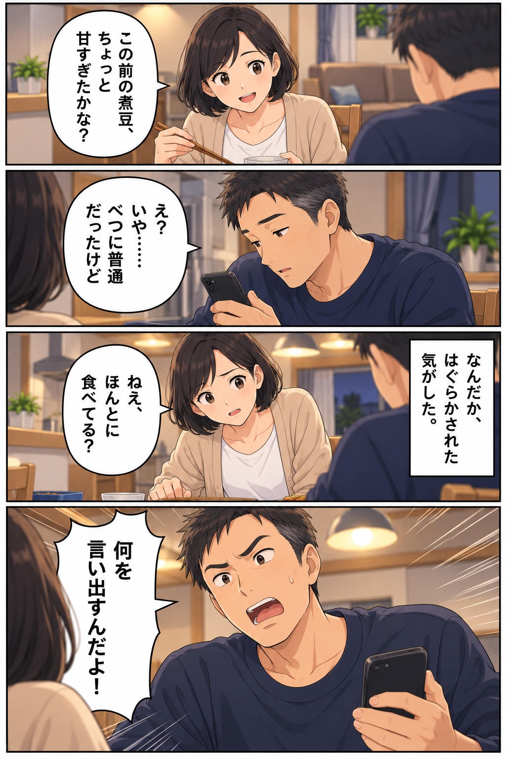 【漫画】妻の手作り弁当が暴いた夫の悪事!?異変を察知した妻が弁当に仕込んだイタズラで意外な展開が…【前編】