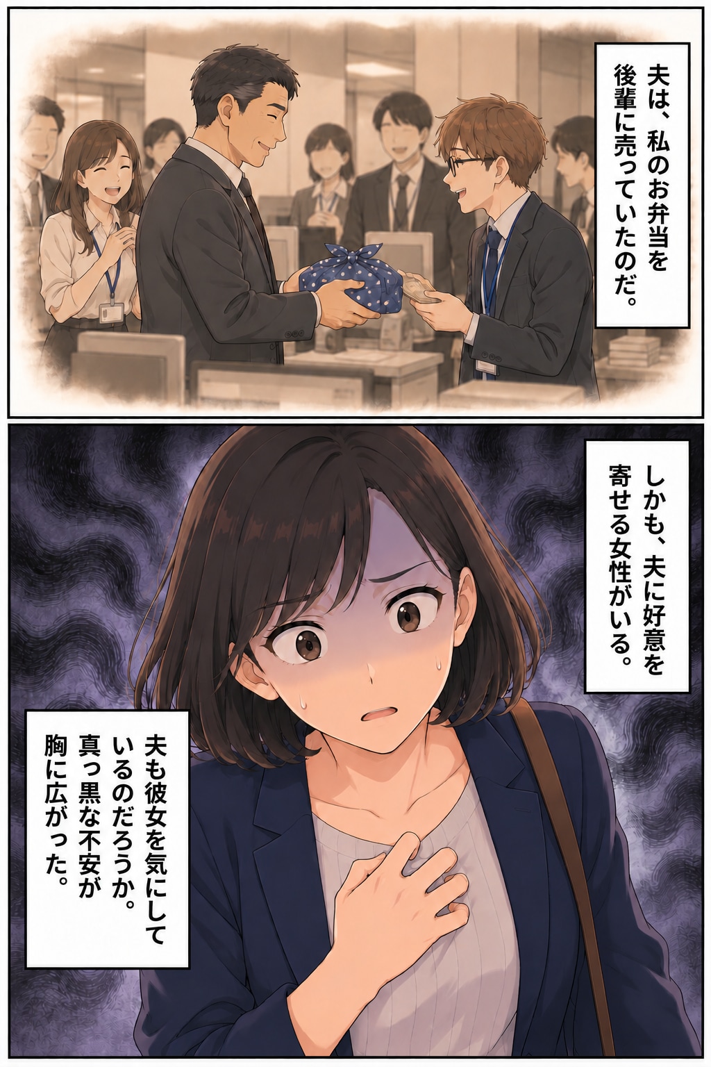 【漫画】妻の手作り弁当が暴いた夫の悪事!?異変を察知した妻が弁当に仕込んだイタズラで意外な展開が…【後編】