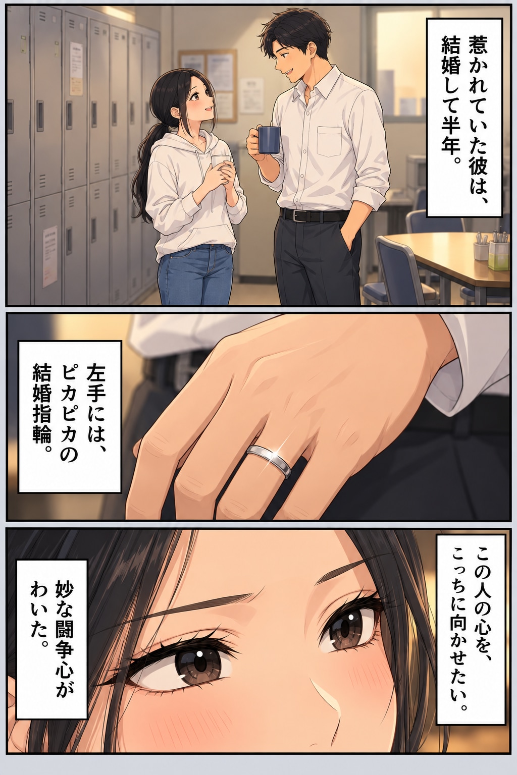 【マンガ】「結婚指輪をしている男の不倫率は高い」説は本当か?不倫ばかりしている30代女子の印象論【前編】