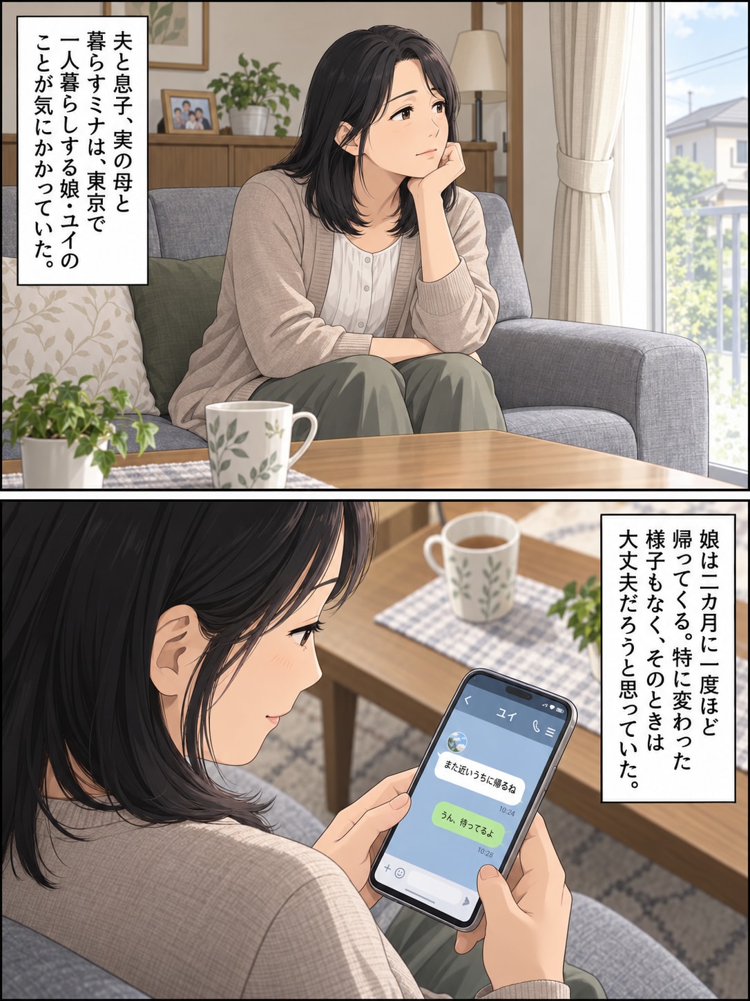 【漫画】「うわ……」合鍵で19歳娘のアパートにこっそり入った母。目撃した「衝撃の姿」とは【前編】