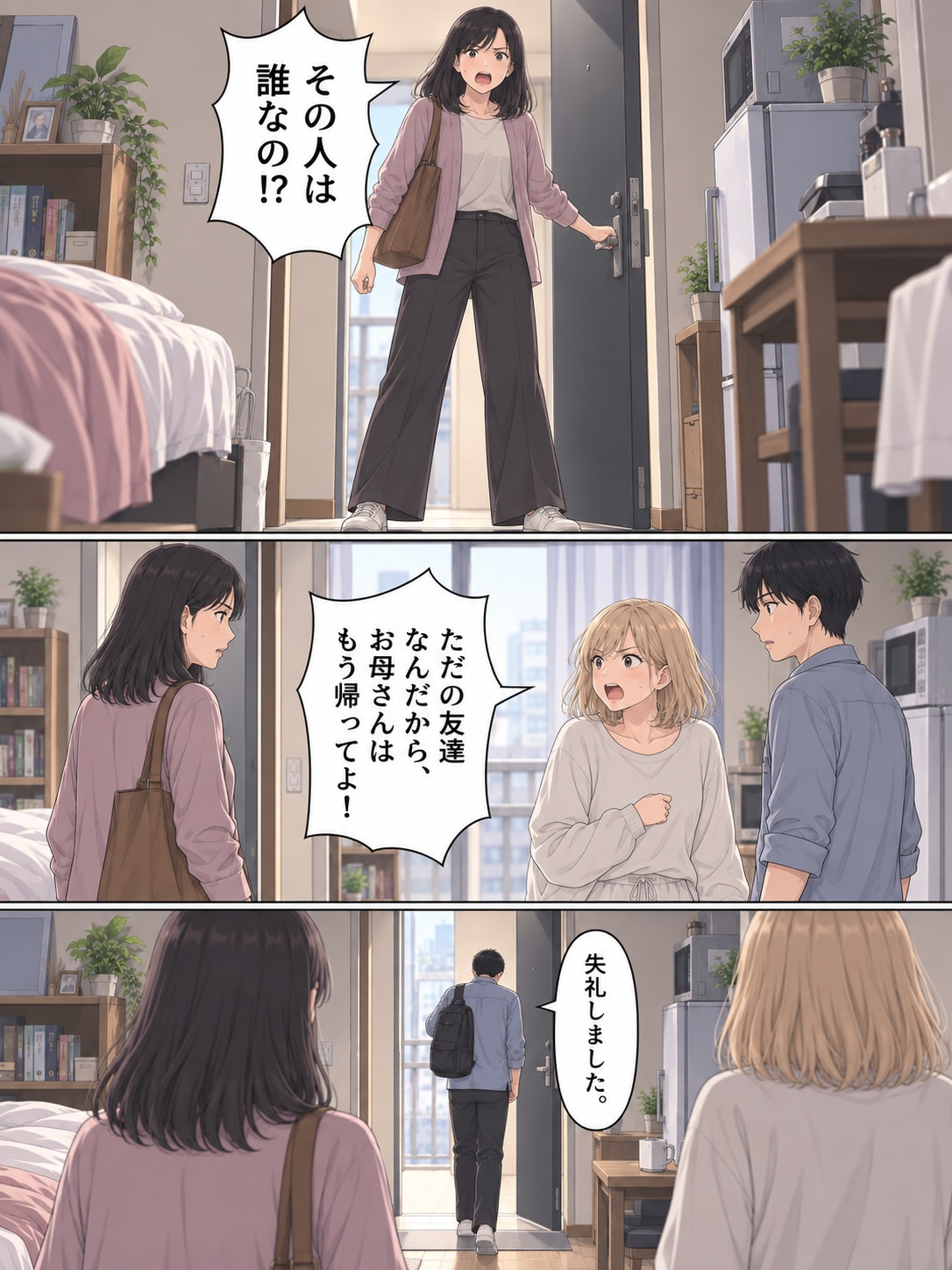 【漫画】「うわ……」合鍵で19歳娘のアパートにこっそり入った母。目撃した「衝撃の姿」とは【後編】