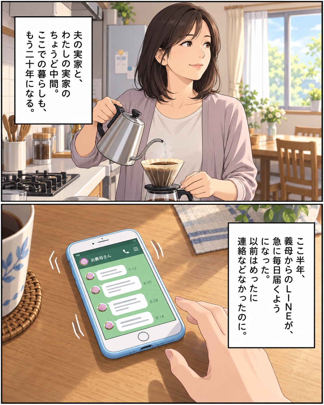 義母からの奇妙な「毎日LINE」に呆れたウラが?嫁の“能力”を試していたと判明し……