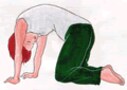 ヨガポーズ「猫の体位」