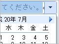 ワードのカレンダーを使って日付入力(2007)