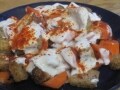 にんじんとパンのトルコ風ソテー　ヨーグルトがけ