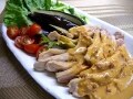 蒸し鶏のピリ辛だれ