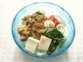 ゴーヤと豚肉の明太子うどん