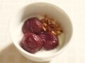 ぶどうのコンポートとアーモンドヨーグルト