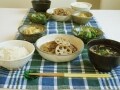 牛肉とレンコンのきんぴら風定食の献立と段取り