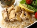 塩レモンのカオマンガイレシピ……鶏蒸しご飯