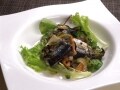 さんまのオイル漬け～香味野菜とバルサミコ酢で～