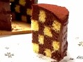 炊飯器でサン・セバスチャンのレシピ（チェック柄チョコケーキ）
