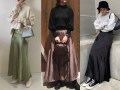 脱普通！ 今季旬の上品なサテンスカートでコーデを格上げ