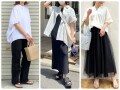 「半袖のゆったり白シャツ」で作るきれいめカジュアル！ 涼やかな初夏の40代モノトーンコーデ
